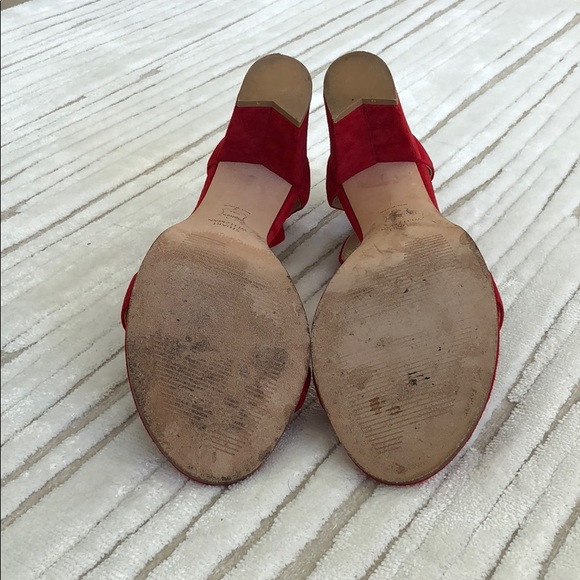 STUART WEITZMAN CLASSIC SUEDE RED SANDALS👡👸🏻 - Picture 8 of 10